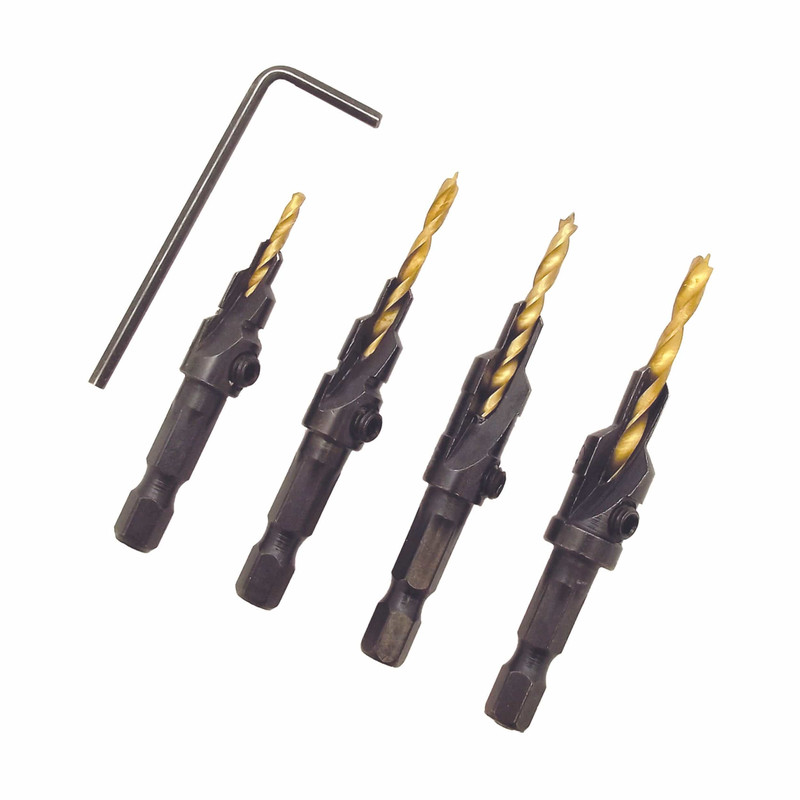 CounterBit Countersink Drill Bit Set - 4 Piece